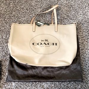Authentic Coach Cream Tote Bag